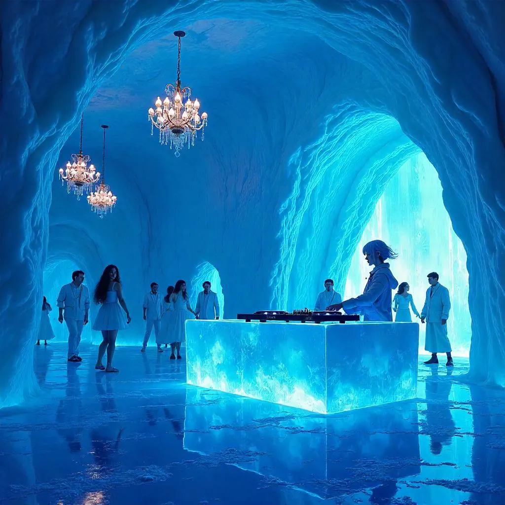 Neon Glacier Nightclub: Anime Ice Dreams