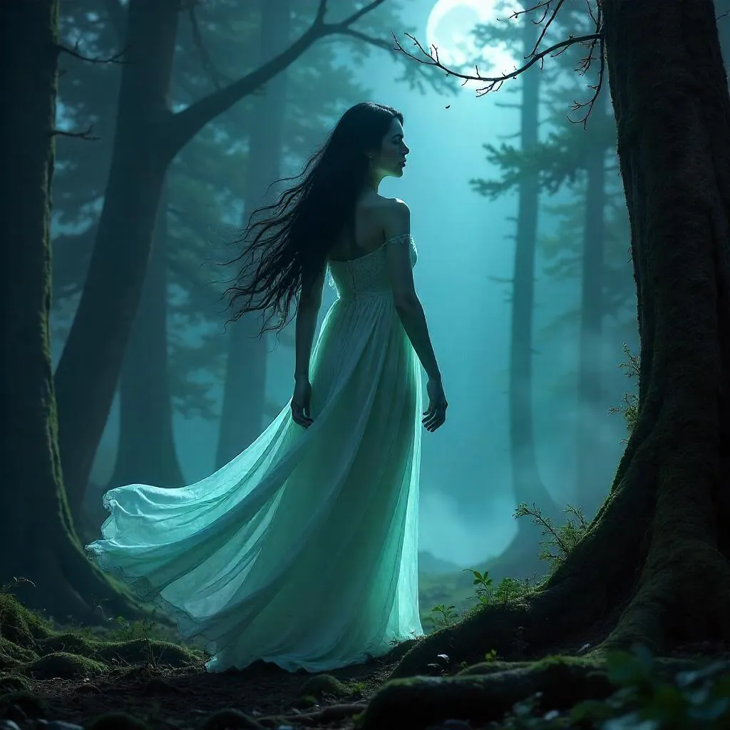 Photorealistic Banshee in a Dark Forest