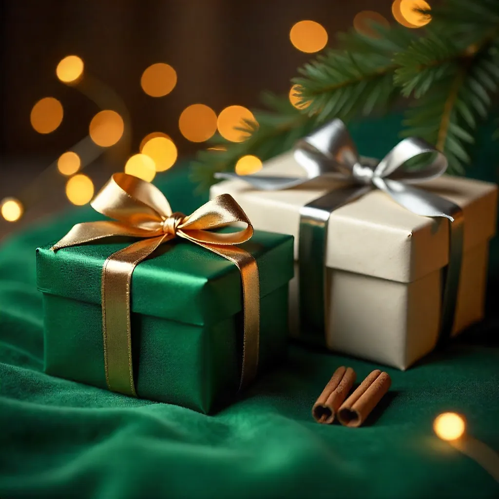 Two Elegant Gift Boxes with Festive Ribbons