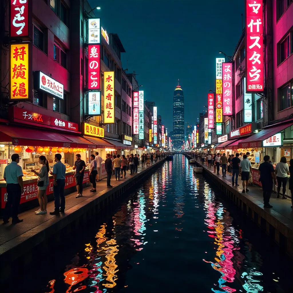 Neon Reflections in Dotonbori at Night