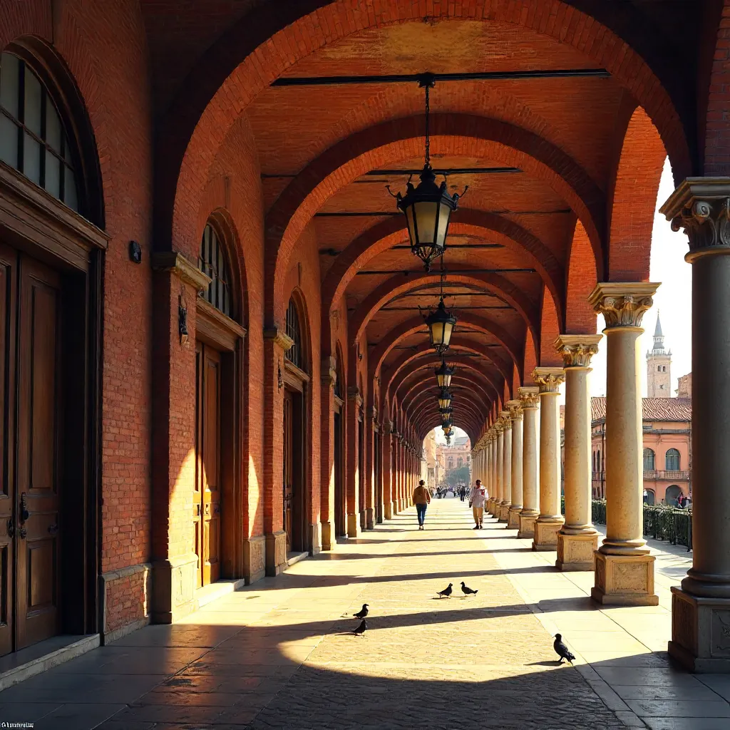 Bologna Arcades: Classic Architecture in Light