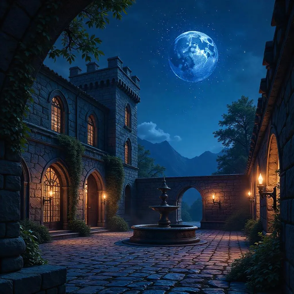 Constellations in a Castle Courtyard - Concept Art