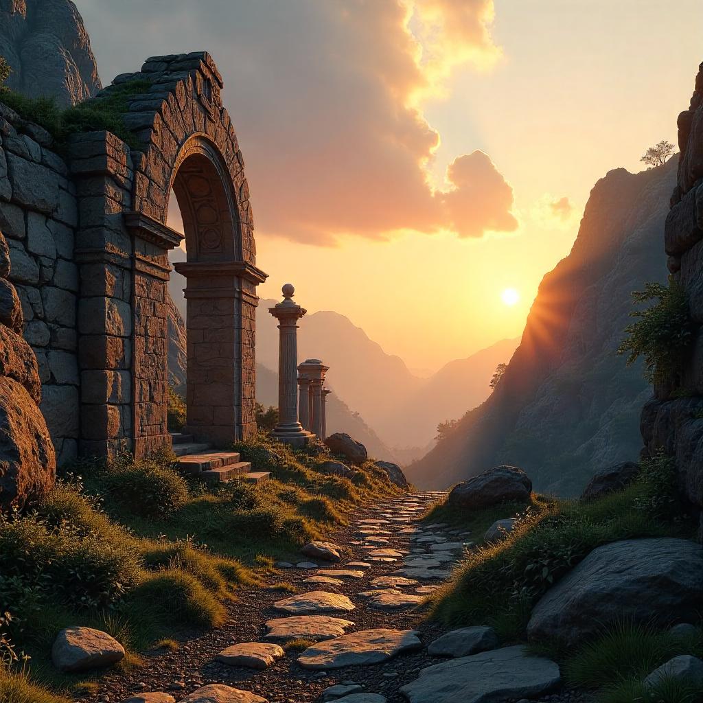 Sunrise over Ancient Ruins