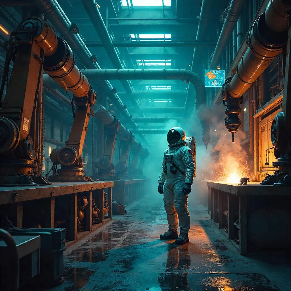 Astronaut in a Neon Factory: Concept Art
