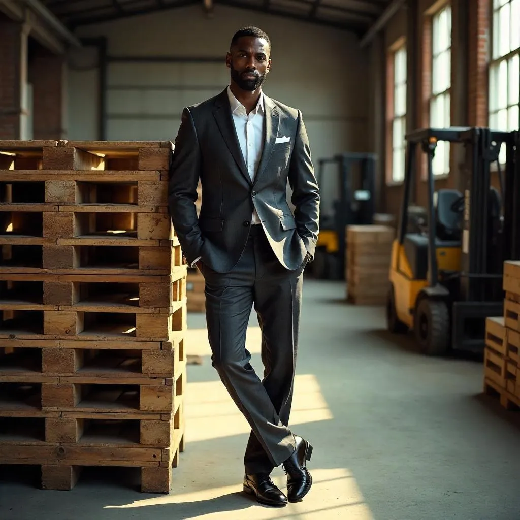 Stylish Black Man in a Photorealistic Warehouse