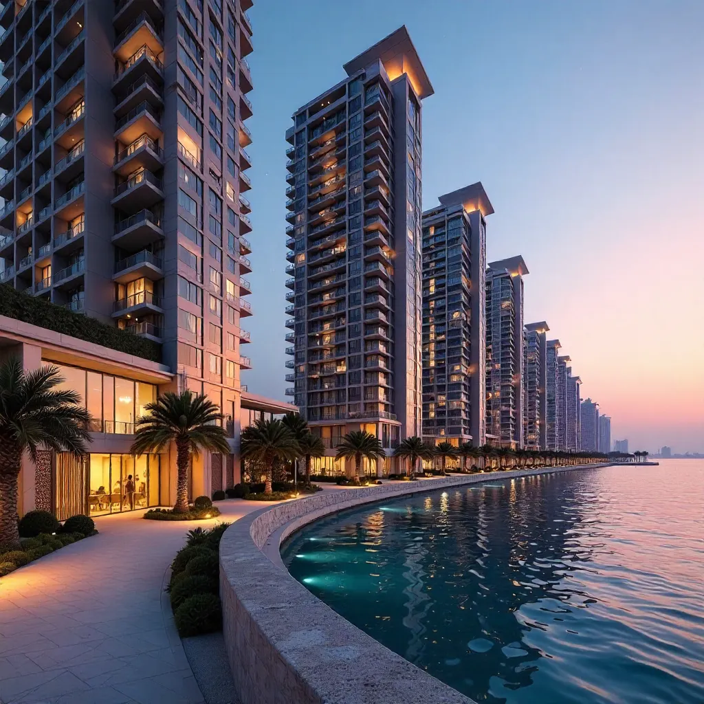 Vibrant Doha Towers at Dusk