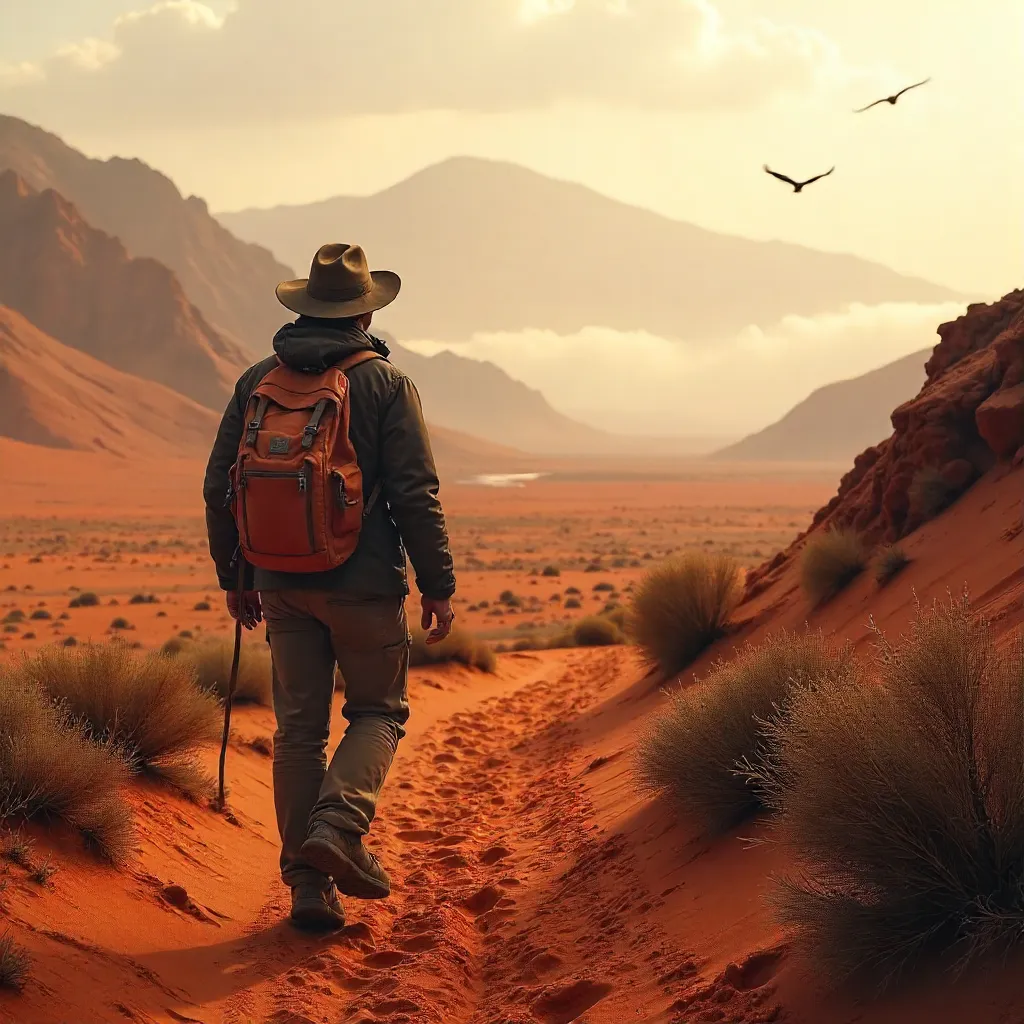 Mist-Soaked Red Trail: A Peruvian Solitary Trekker