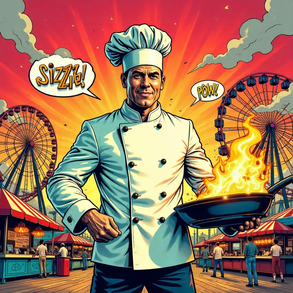 Comic Chef at the Amusement Park