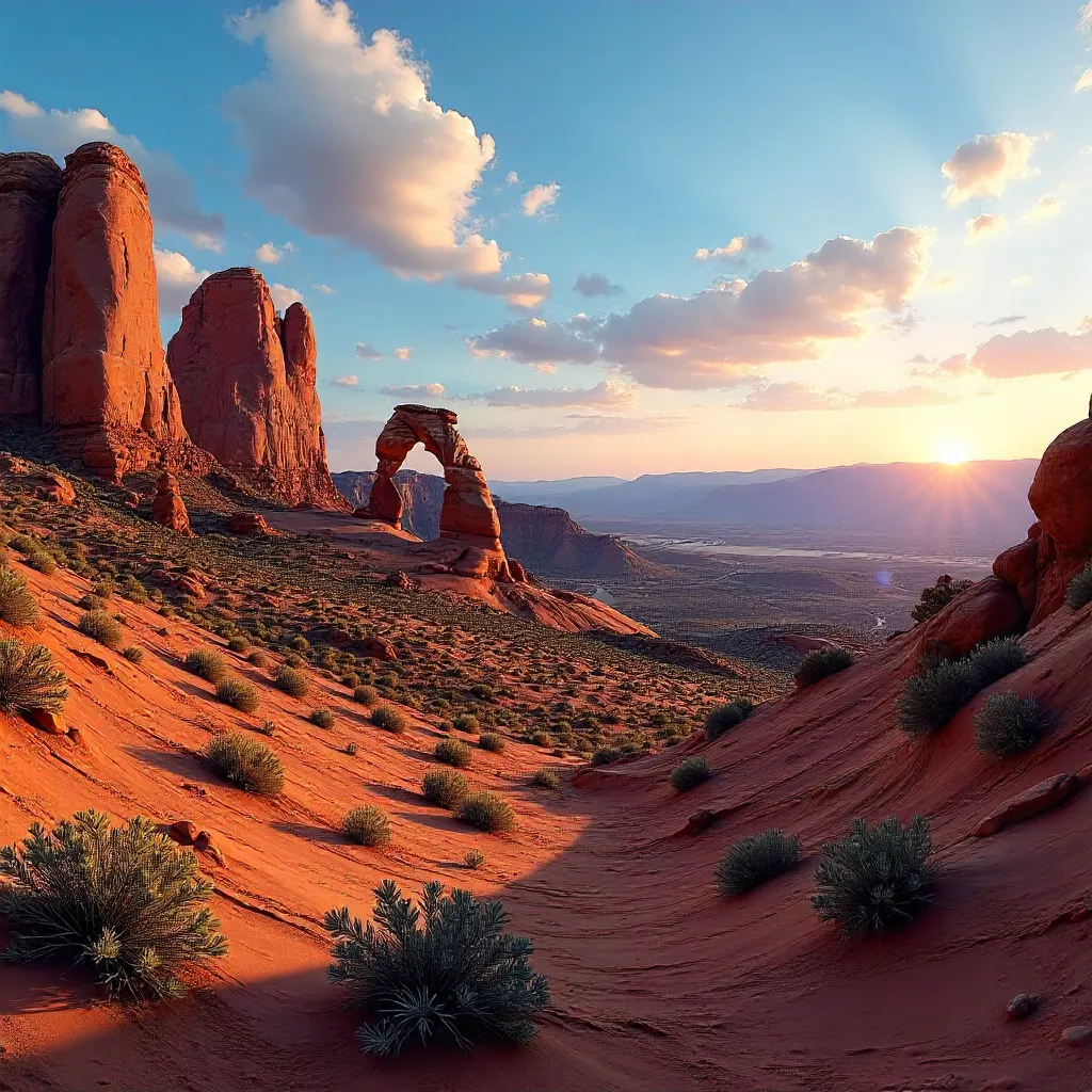 Sunset Over Arches: Red Rock Beauty of Utah
