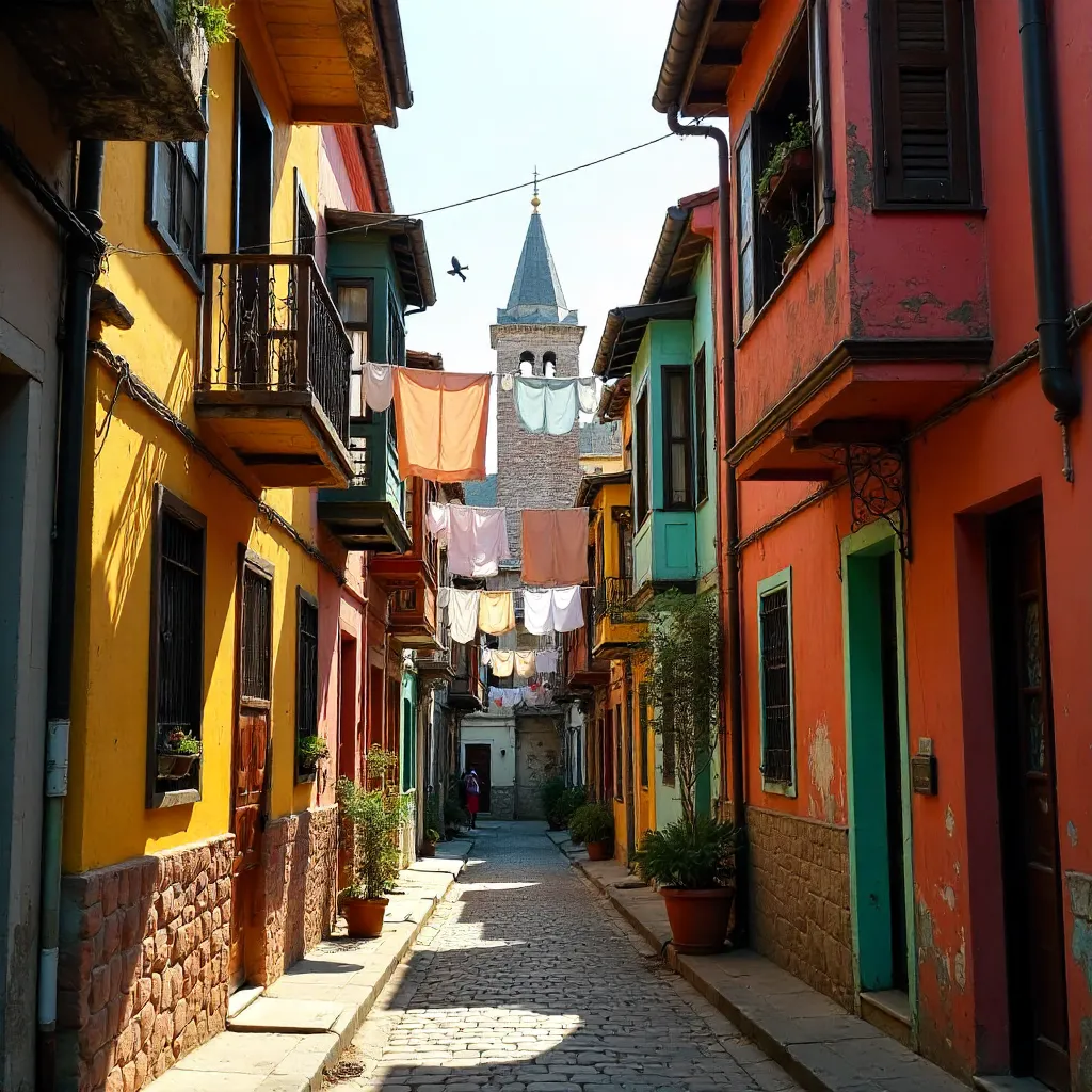Balat’s Colorful Laundry Between Facades