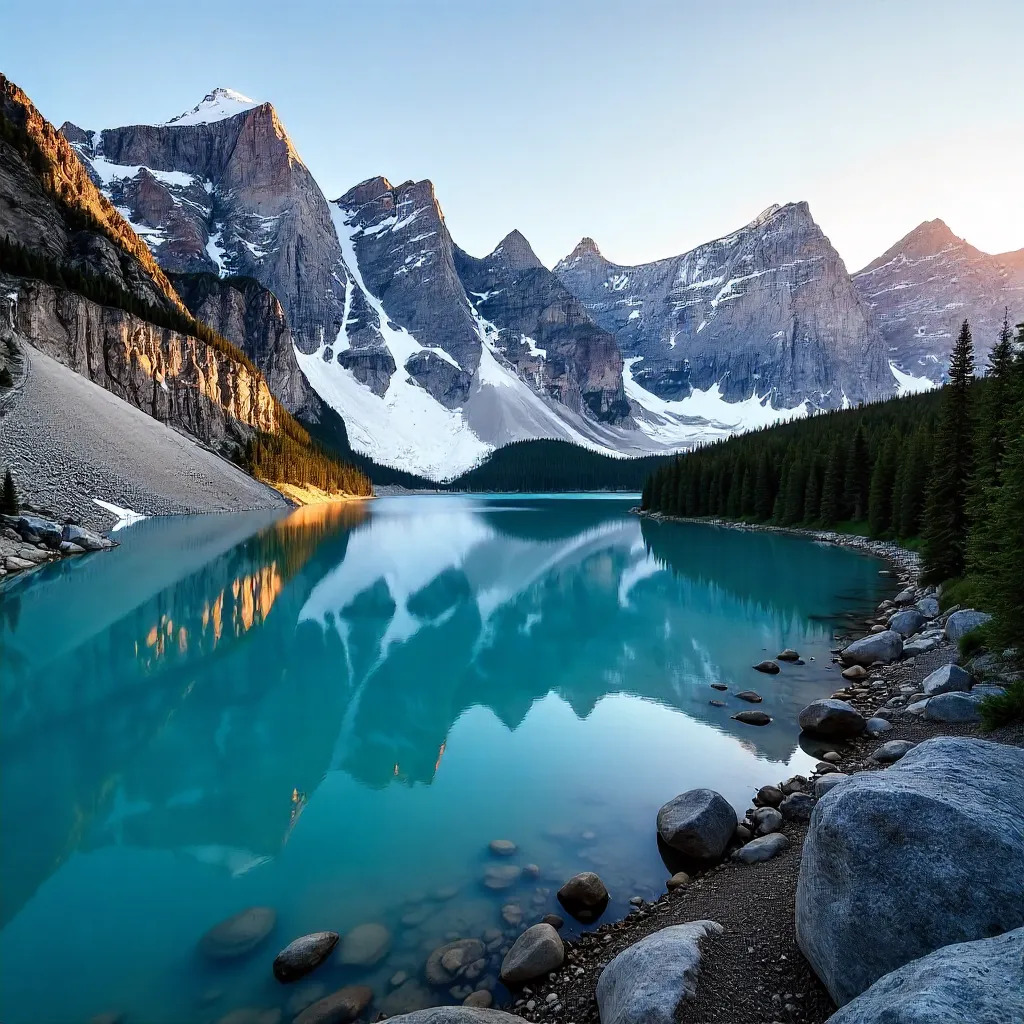 Turquoise Moraine Lake at Banff's Majestic Peaks