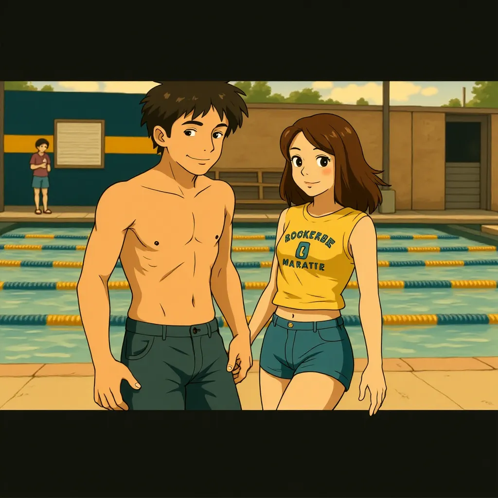 Penn Badgley and Emma Stone in Easy A (2010) - Anime style