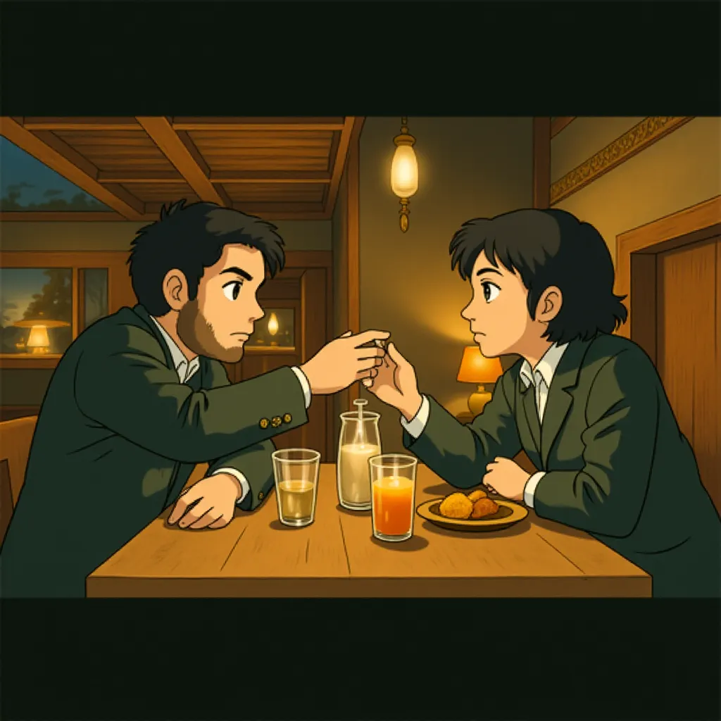 Christian Bale and Harry Melling in The Pale Blue Eye (2022) - Anime style
