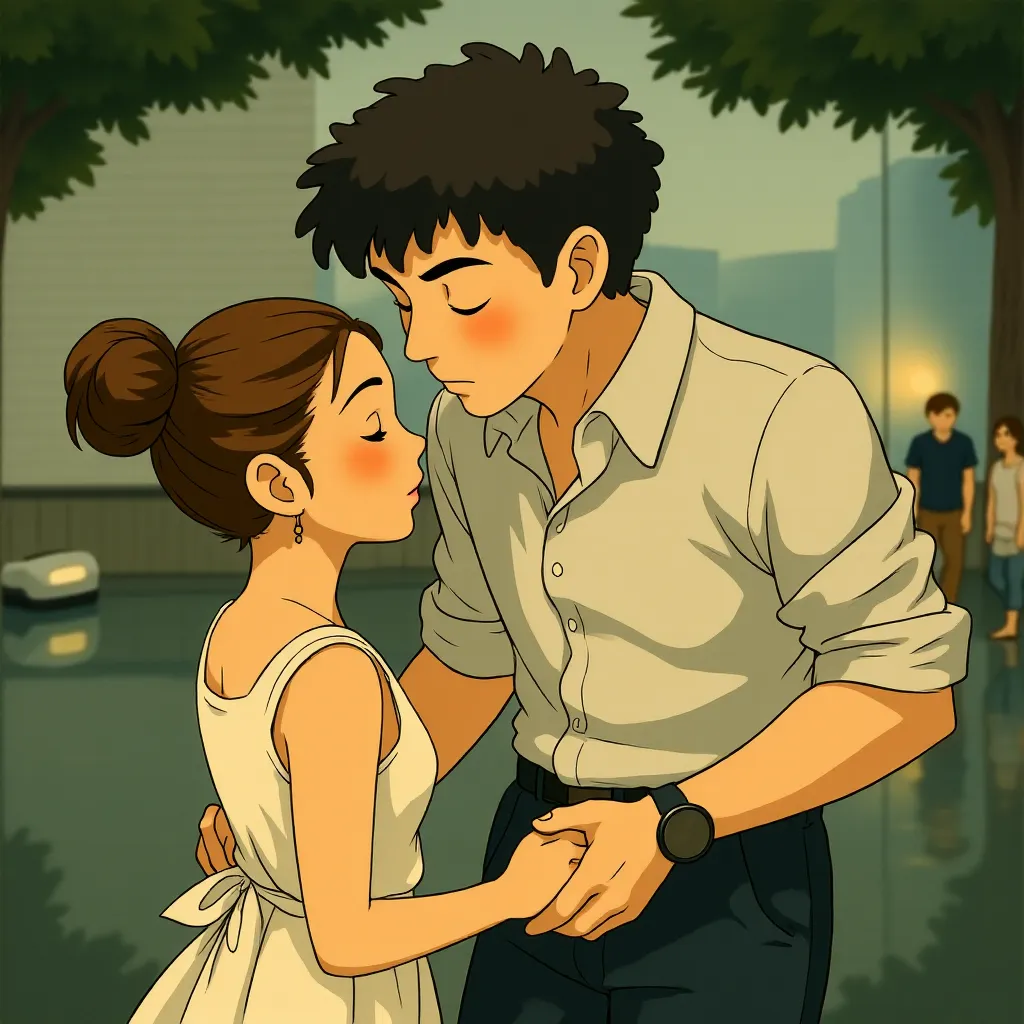 Natalie Portman and Vincent Cassel in Black Swan (2010) - Anime style