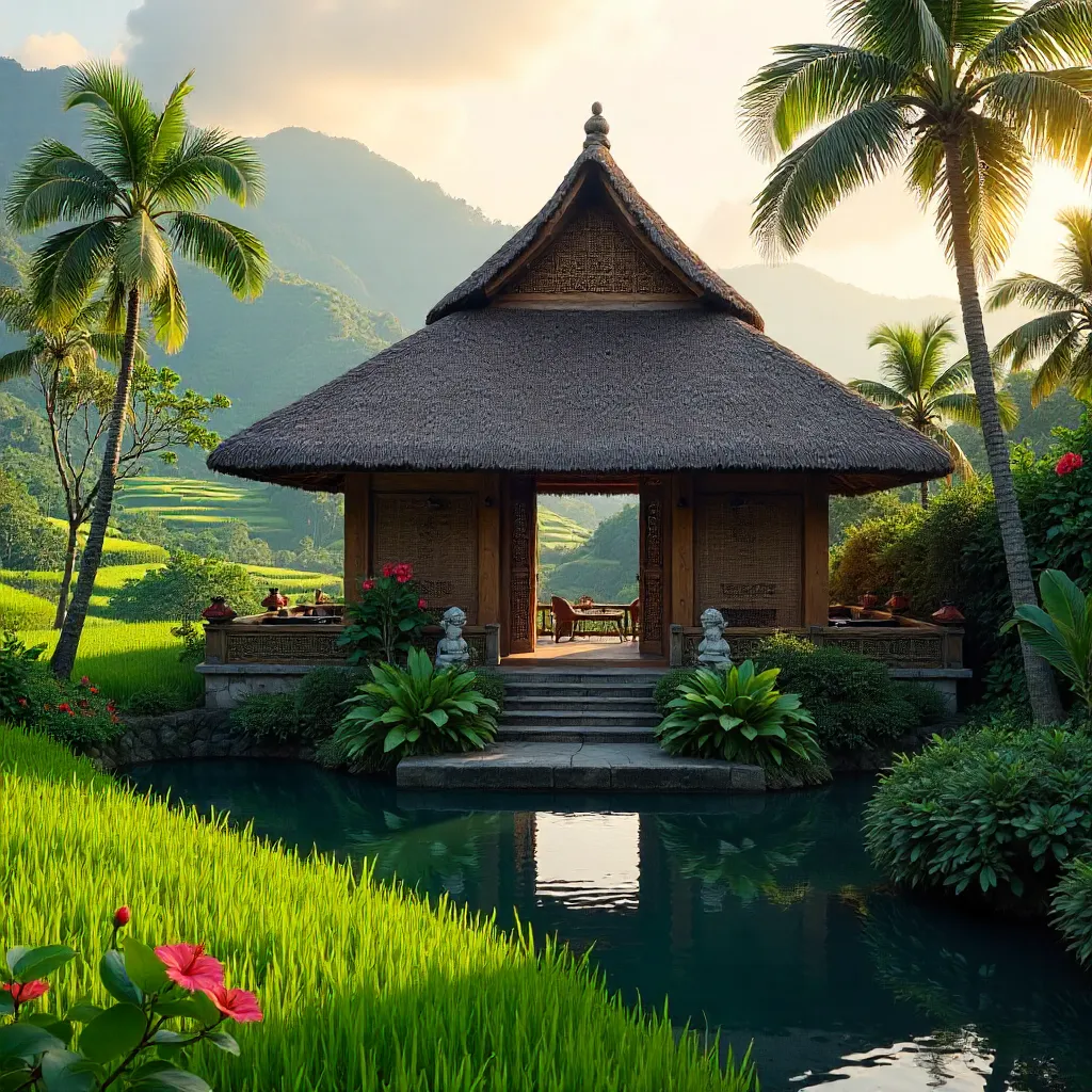 Enchanting Balinese House Among Lush Rice Fields