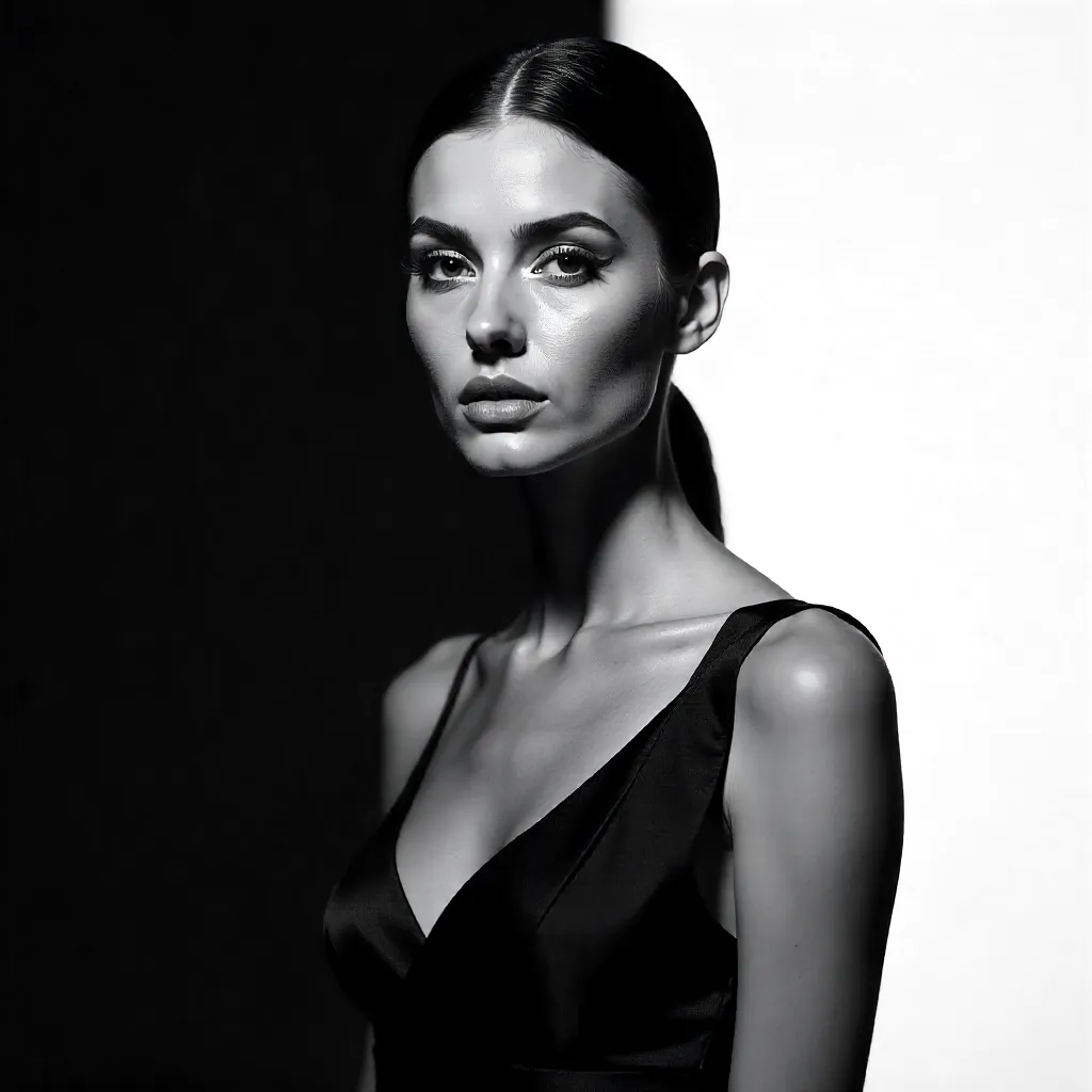 Elegant Noir Fashion Portrait