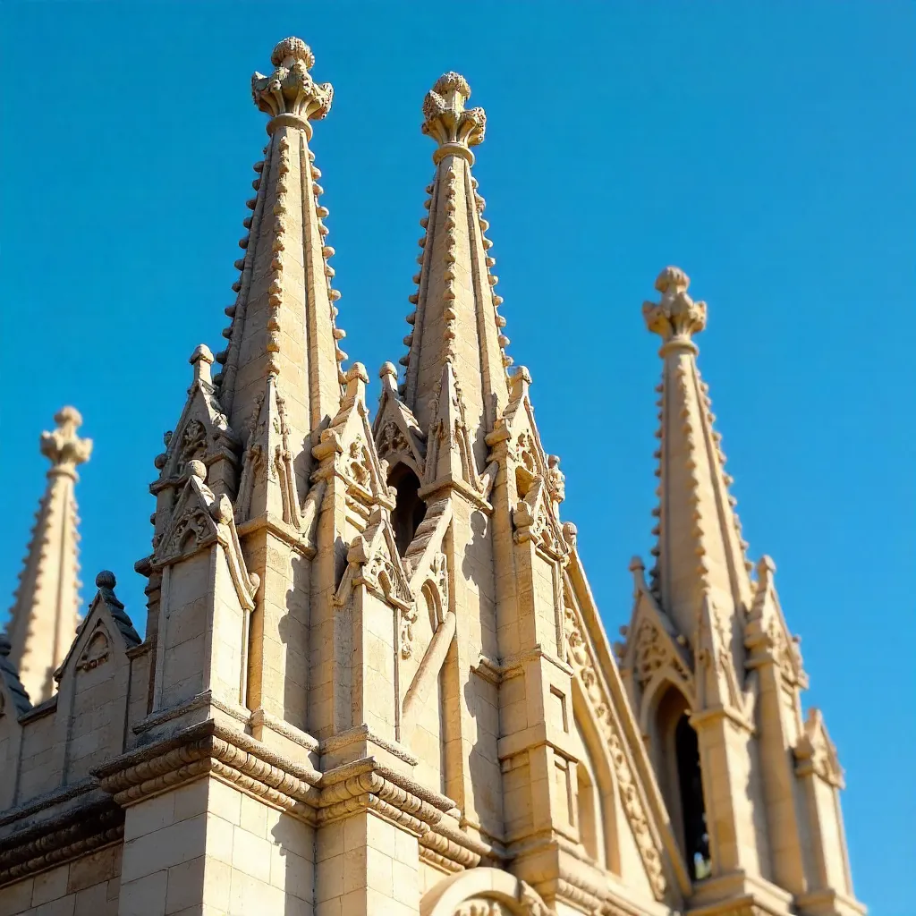 Close-up Gothic Spires of Saint-Pierre, Avignon