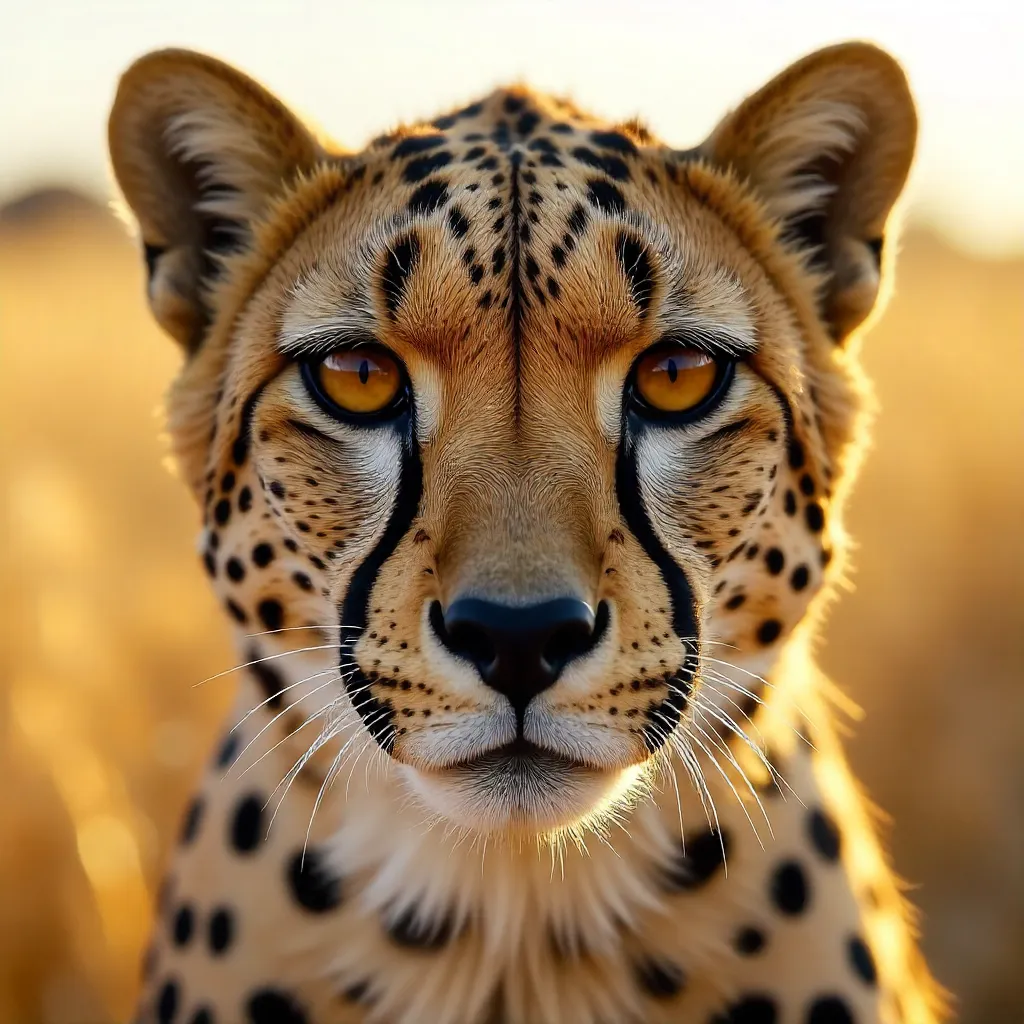Close-Up Cheetah in Namibia's Savannah