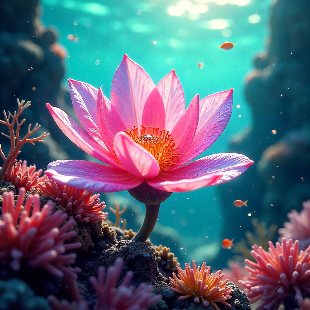 Coral Bloom: Underwater Flower Concept Art