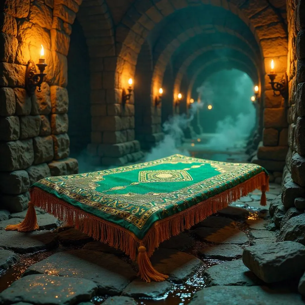 Photorealistic Magic Carpet in a Damp Dungeon