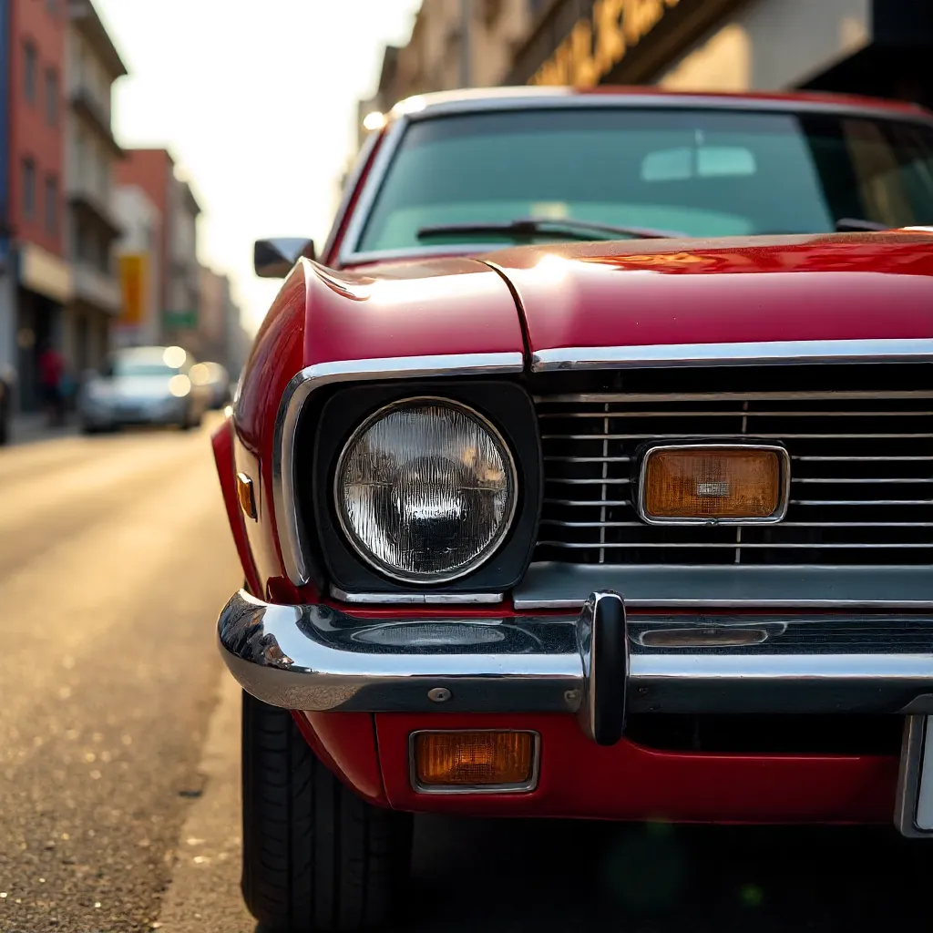 Close-Up Red Ford Maverick in São Paulo Chrome Shine