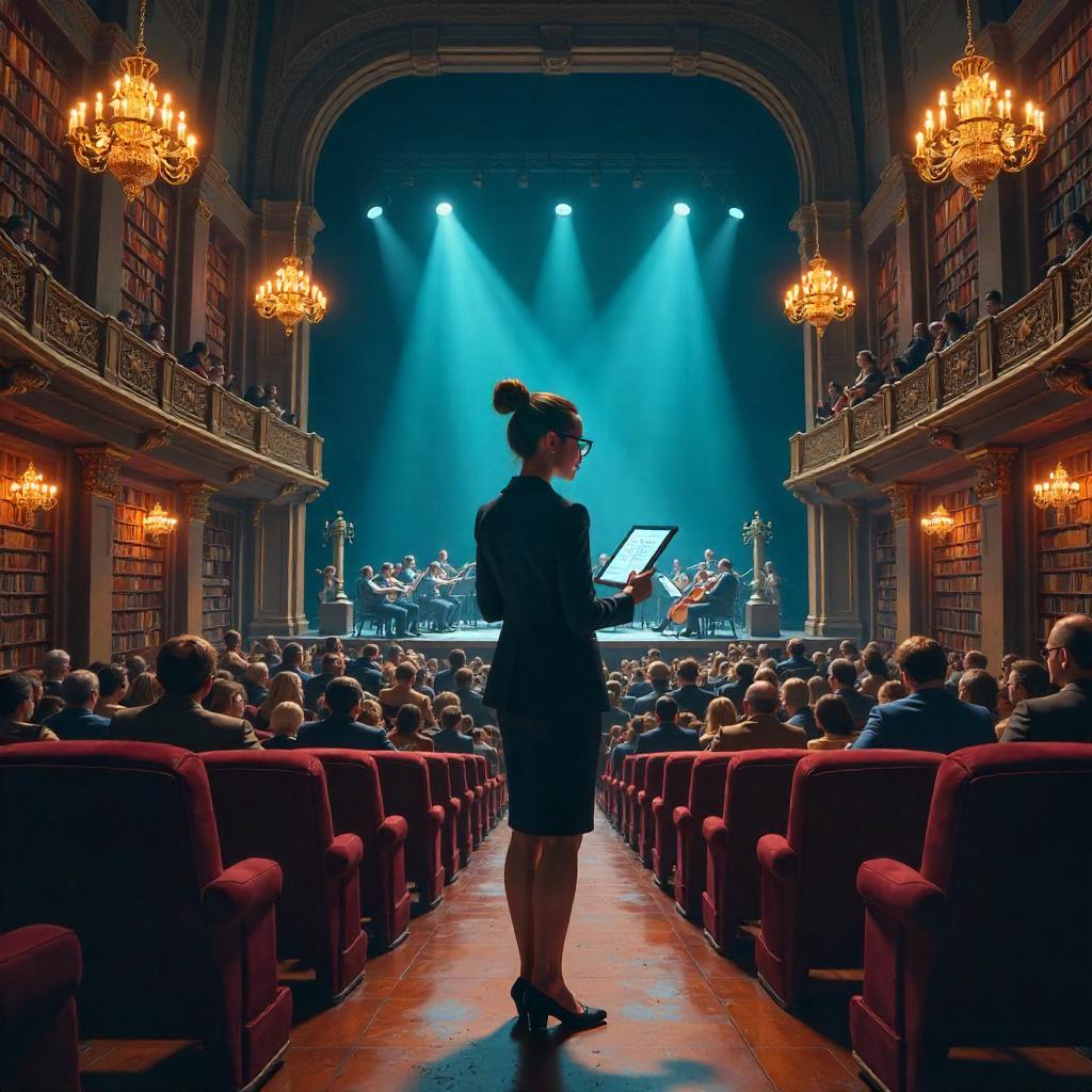 Librarian in a Grand Concert Hall (Digital Art)