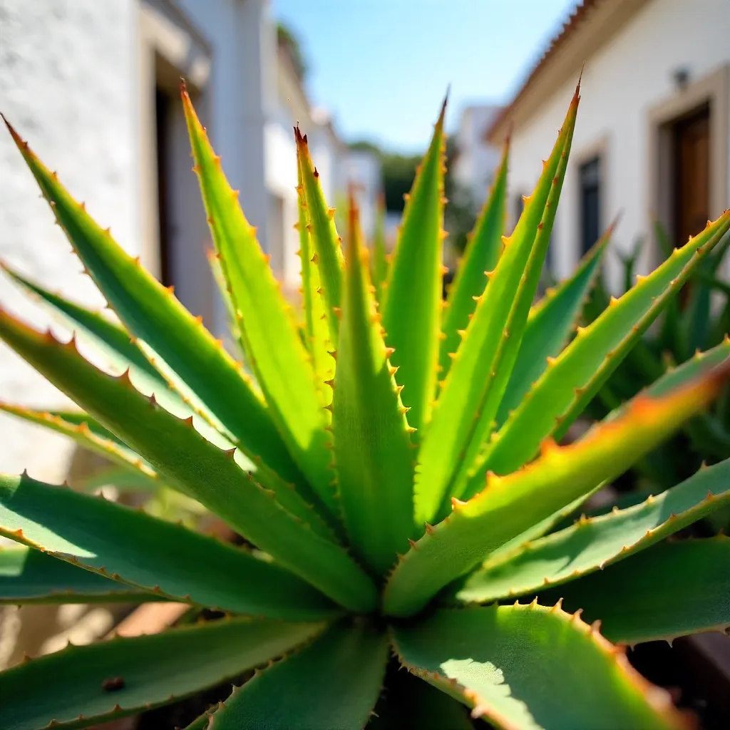 Geometric Yucca Leaves: Alicante Macro Close-Up