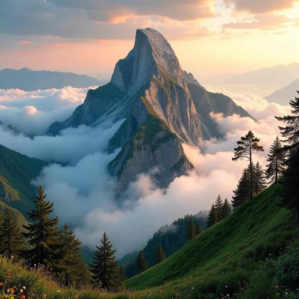 Cloud-Wrapped Peak Over Rize, Türkiye