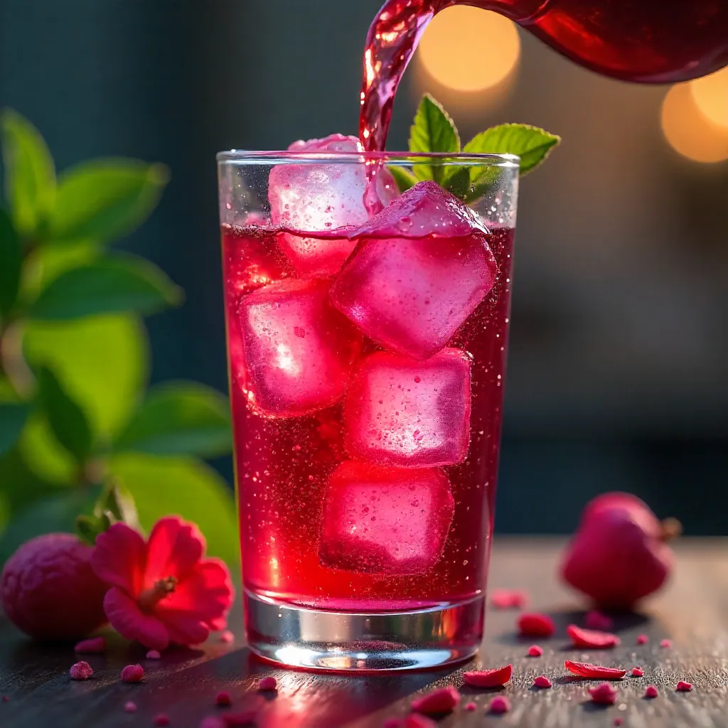 Vibrant Hibiscus Tea Pour Over Ice
