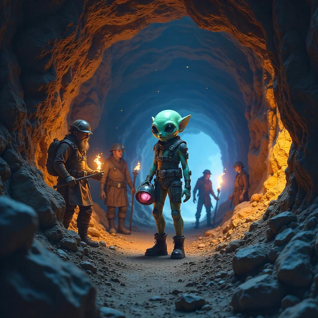 Alien in a Dwarven Mine: Bioluminescent Encounter