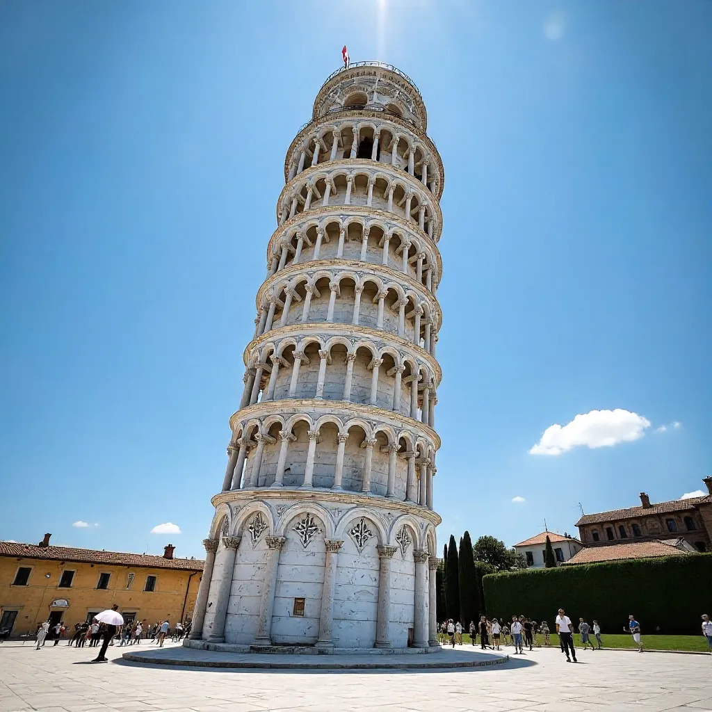 Low-Angle View of the Leaning Tower of Pisa