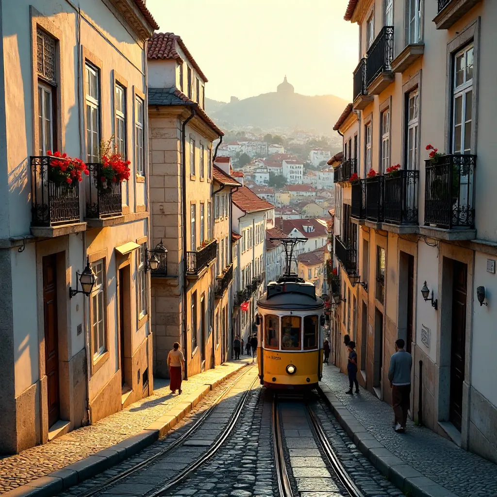 Lisbon Street View: Classic Architecture and Urban Life