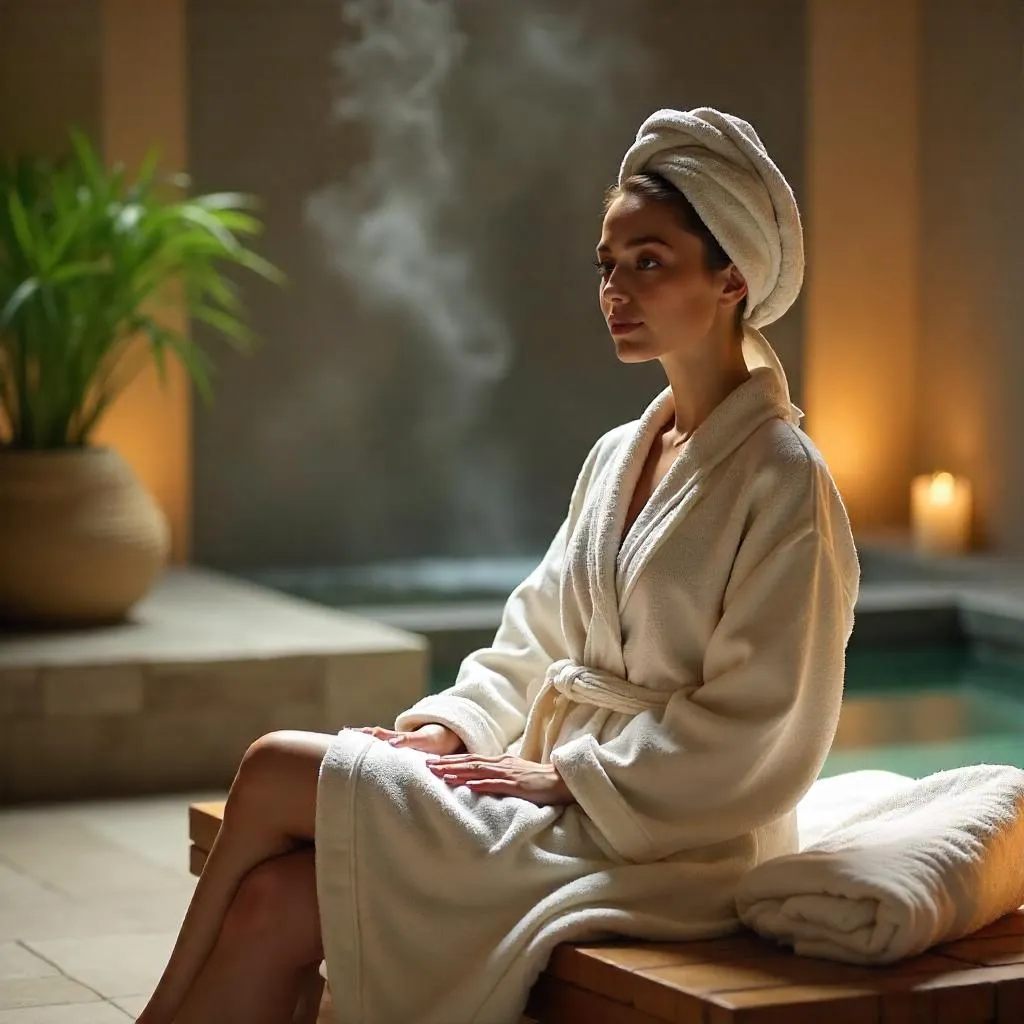 Photorealistic Spa Serenity: Relaxed Young Woman