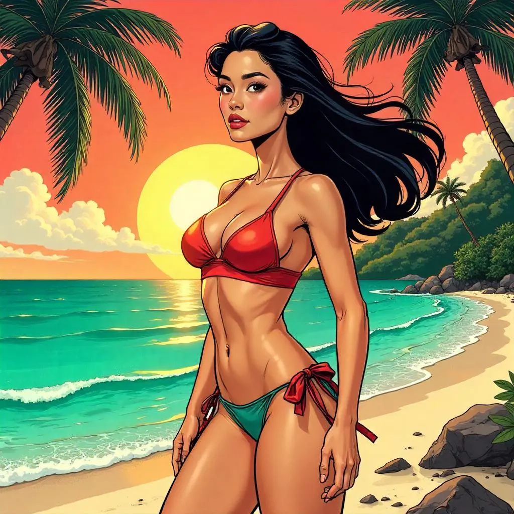 Tropical Paradise Comic Heroine