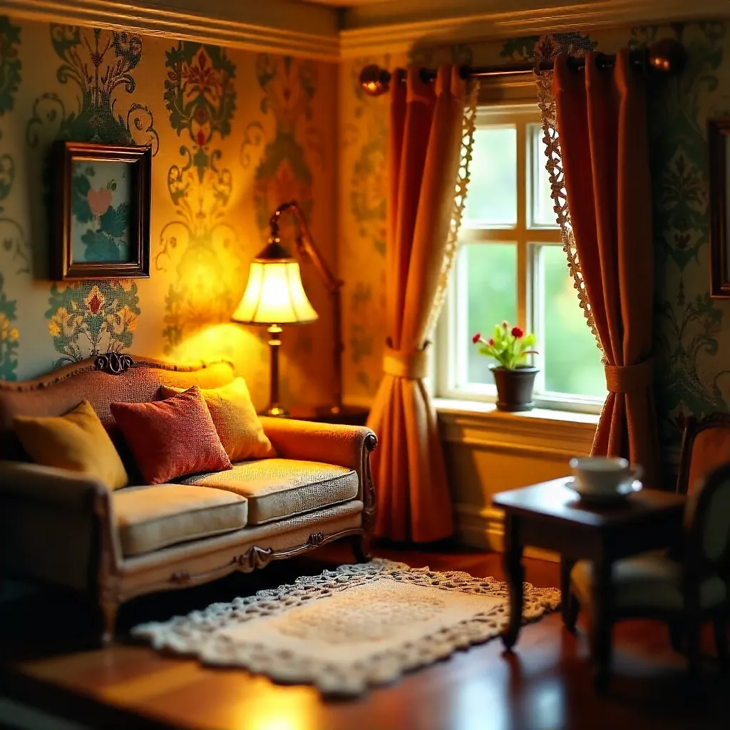 Close-Up Dollhouse Room in Soft Glow