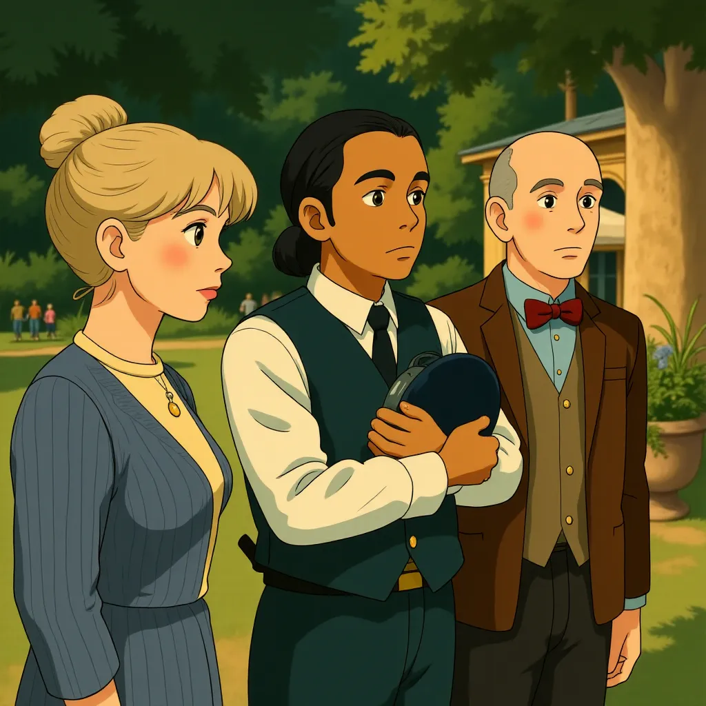 Ben Kingsley, Celia Imrie, and Naomi Ackie in The Thursday Murder Club (2025) - Ghibli style