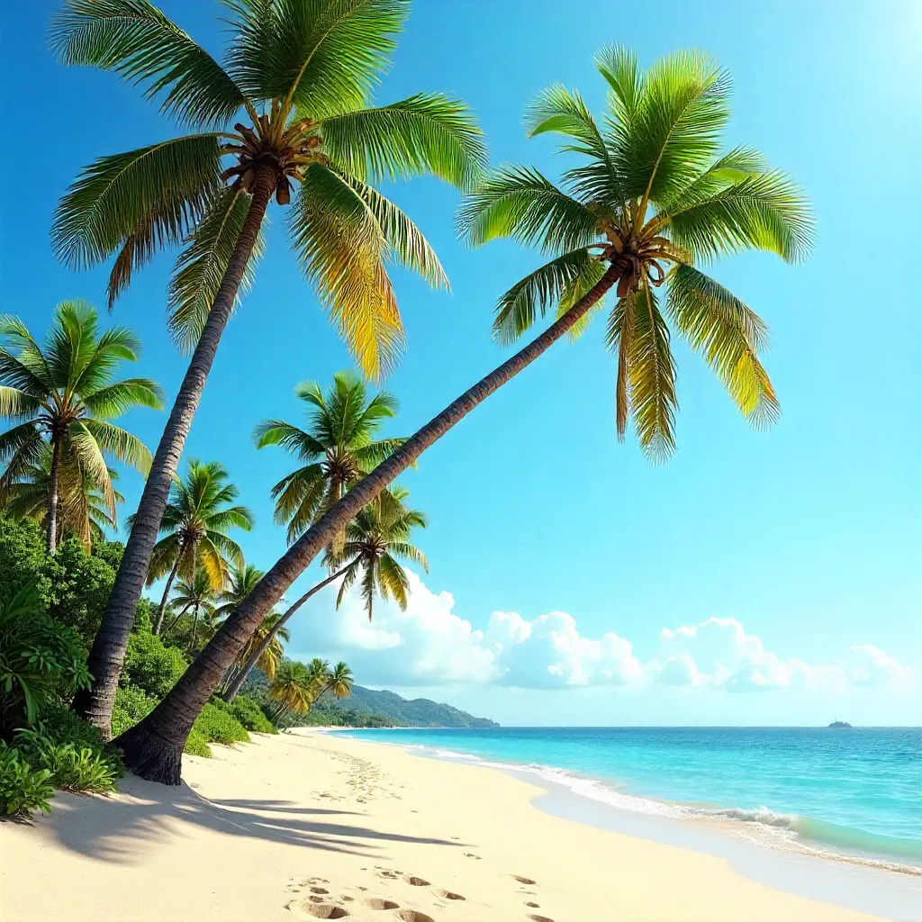 Serene Palm Trees Under a Summer Sky