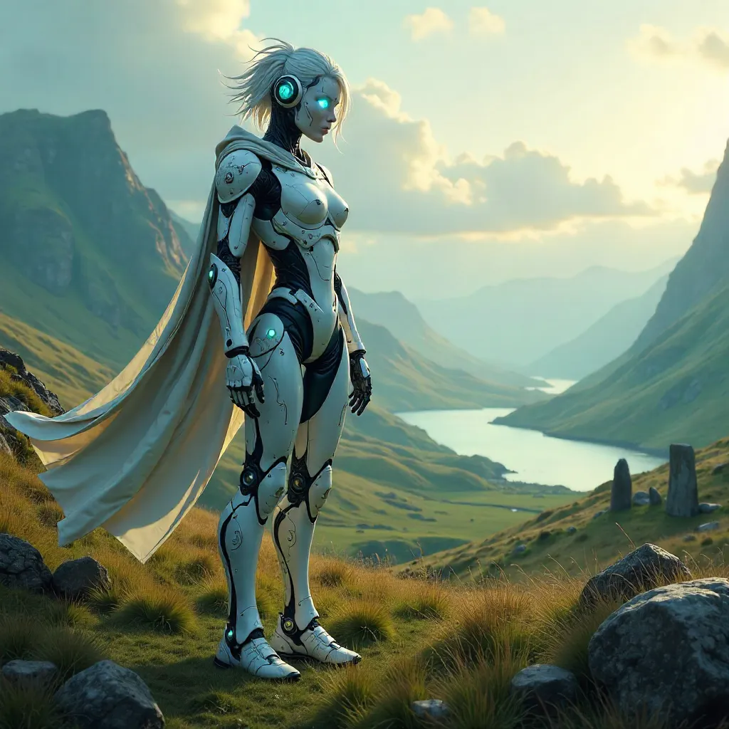 AI Construct in the Highland Mist