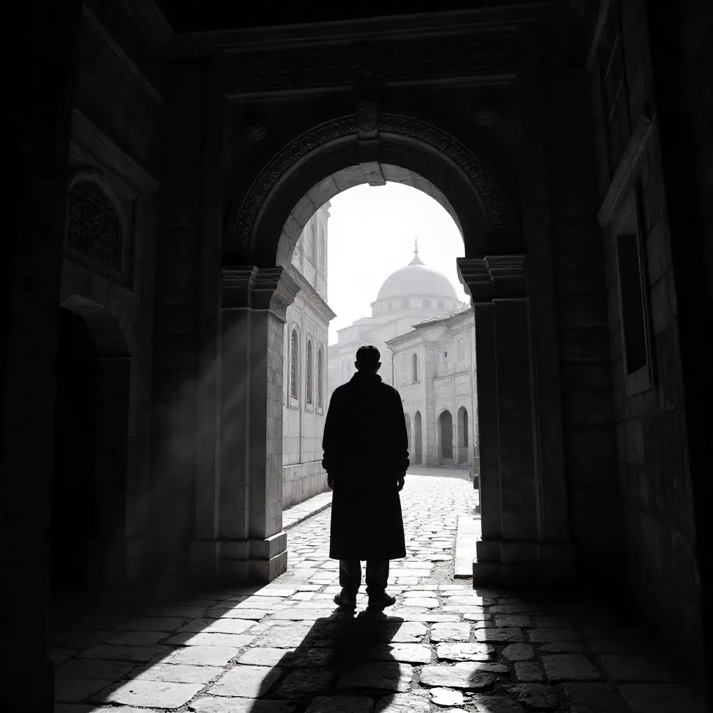 Silhouette in an Ancient Istanbul Doorway