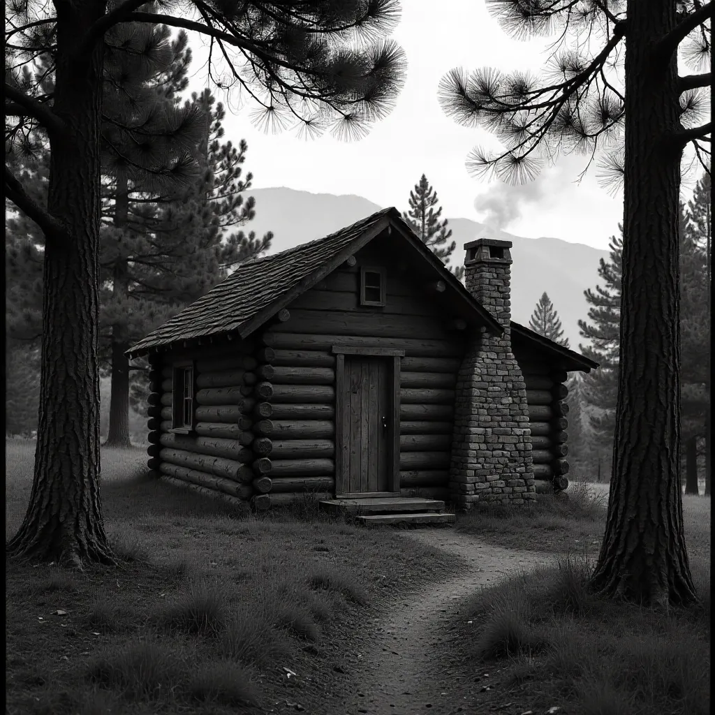 Moody Black-and-White Rustic Cabin in Amecameca