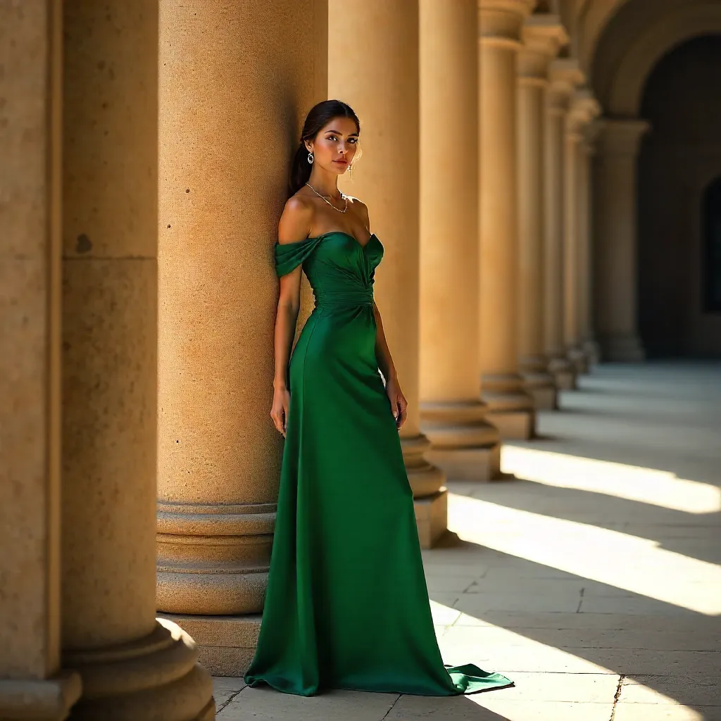 Graceful Fashion by Ancient Pillars