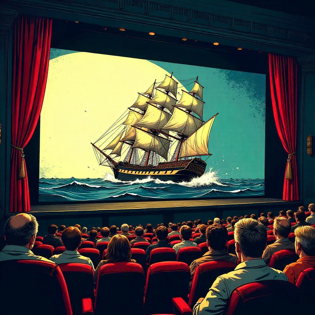 Sailing Ship Leaps from the Movie Screen