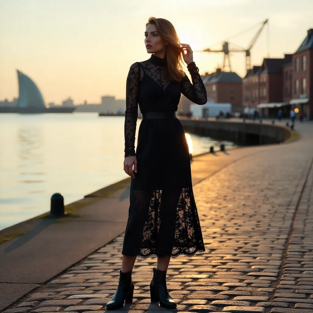 Lace Elegance in Hamburg Cityscape