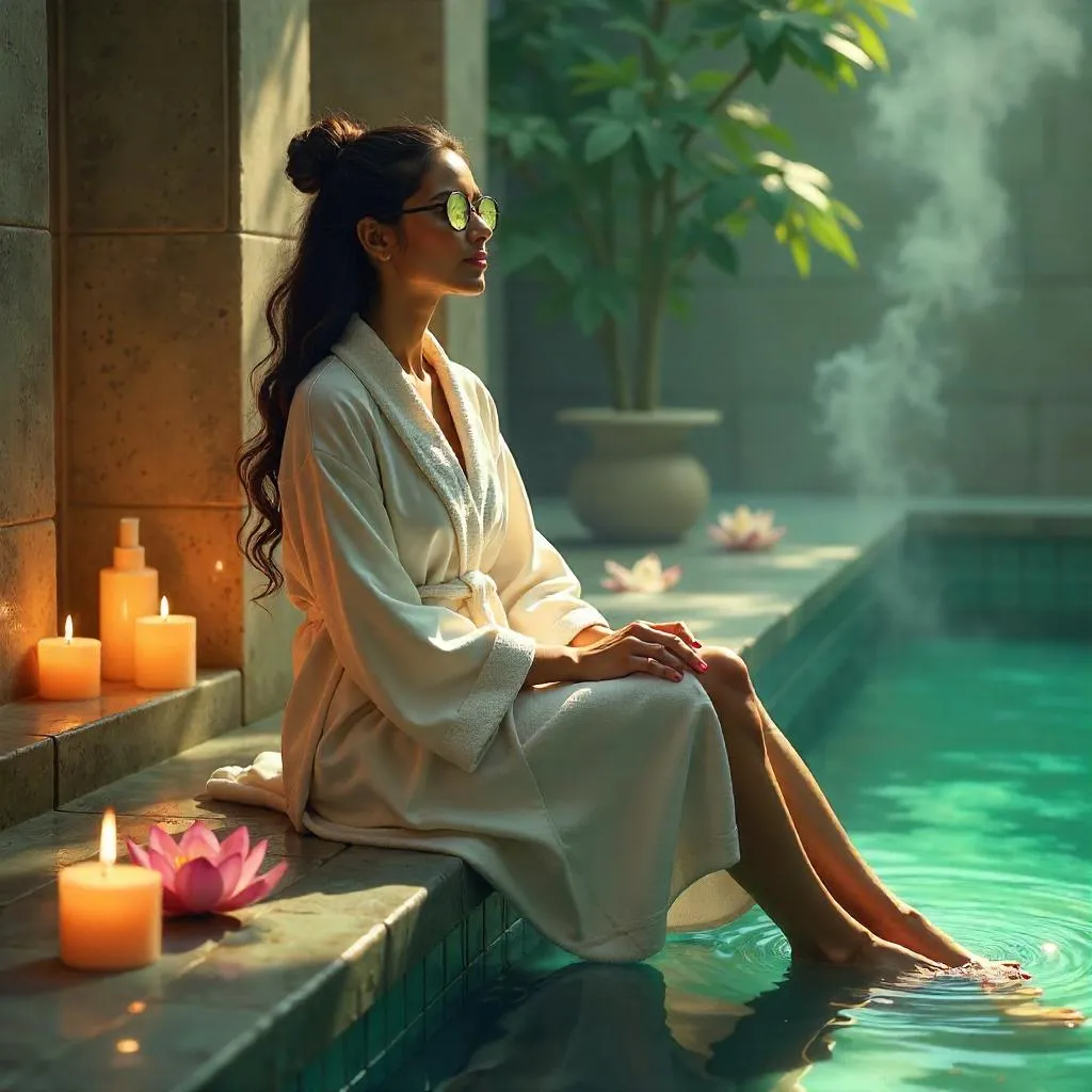 Serene Spa Moment: Young Indian Woman in Digital Art