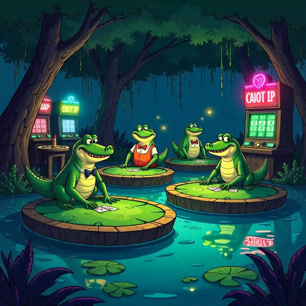 Cartoon Swamp Casino Night