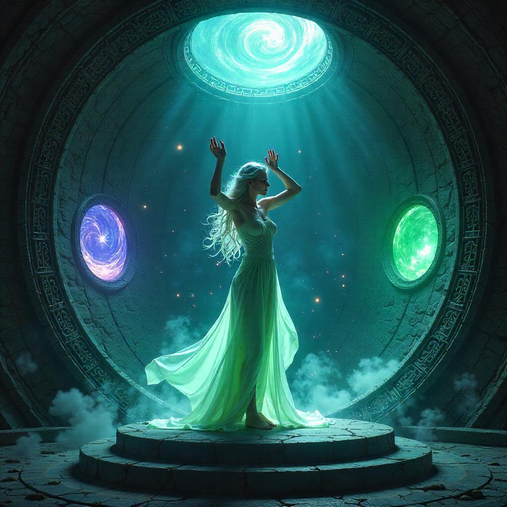 Nymph in a Portal Chamber: Digital Dreamscape