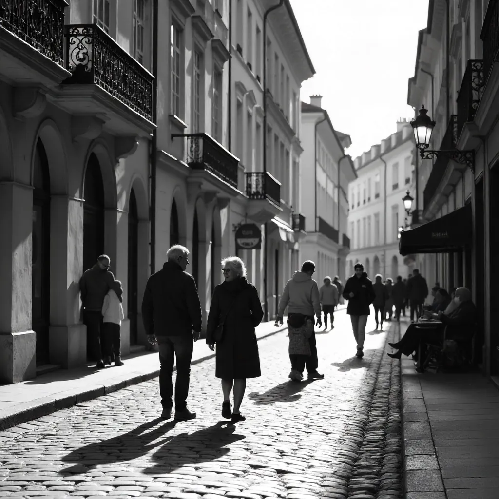 Monochrome Street Life in Nancy, France