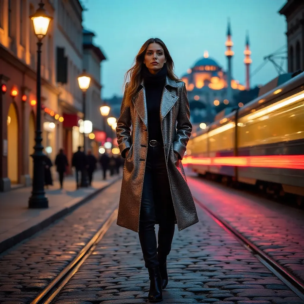 Motion Blur Couture in Istanbul at Blue Hour