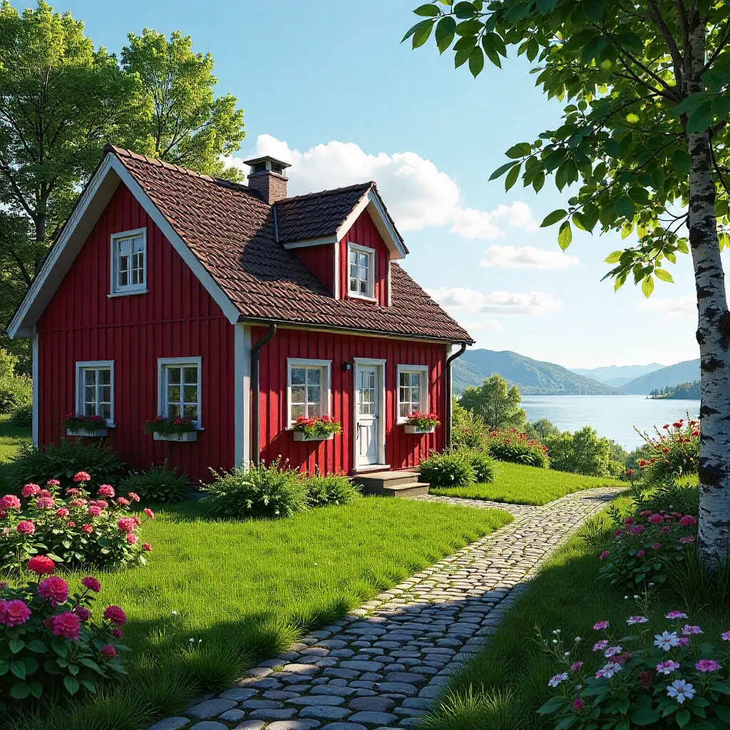 Charming Red Cottage in Jönköping's Greenery