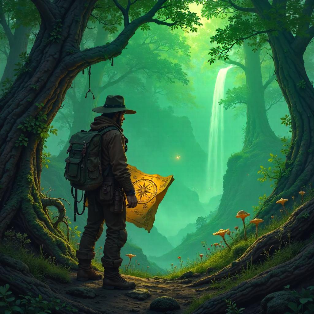 Explorer in a Mystical Forest - Concept Art